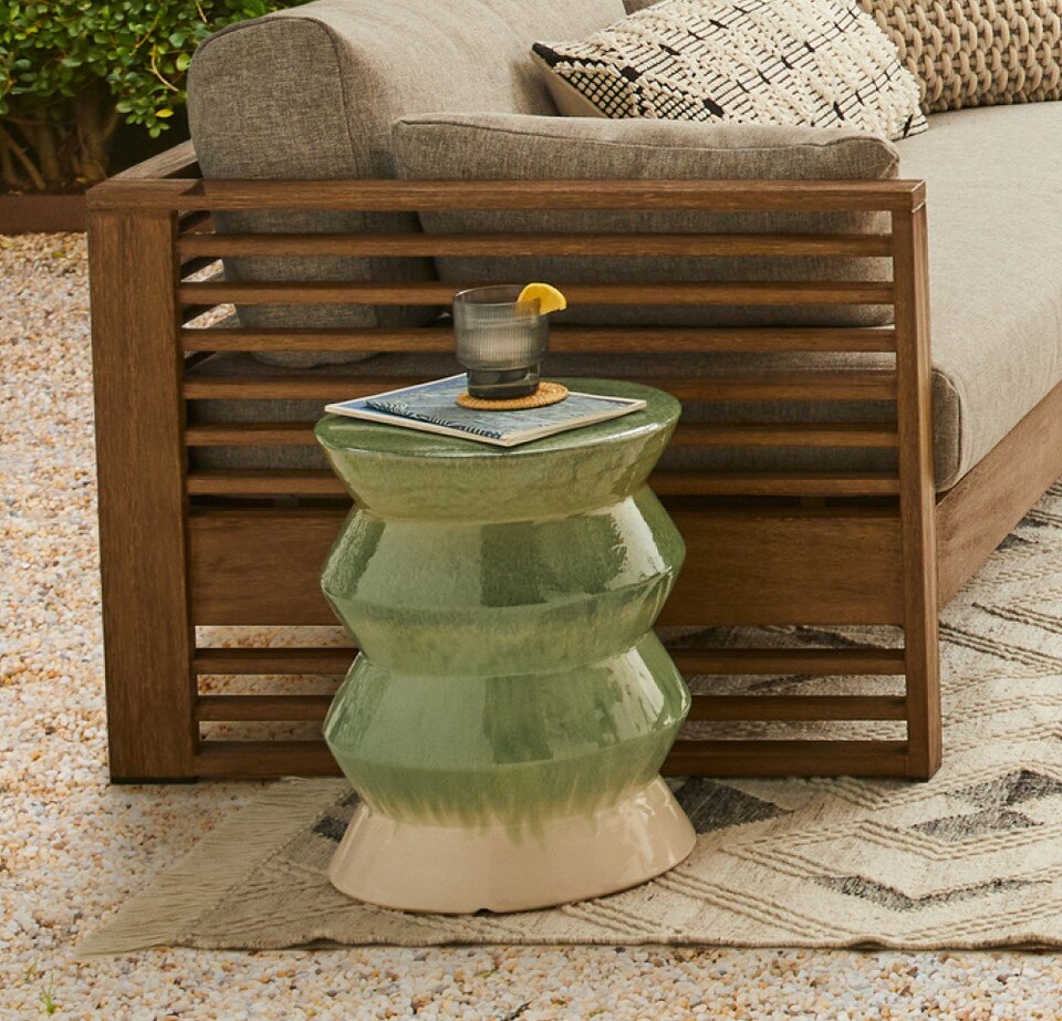 Cami Ceramic Side Table - Modern Indoor/Outdoor Garden Accent | West Elm UK